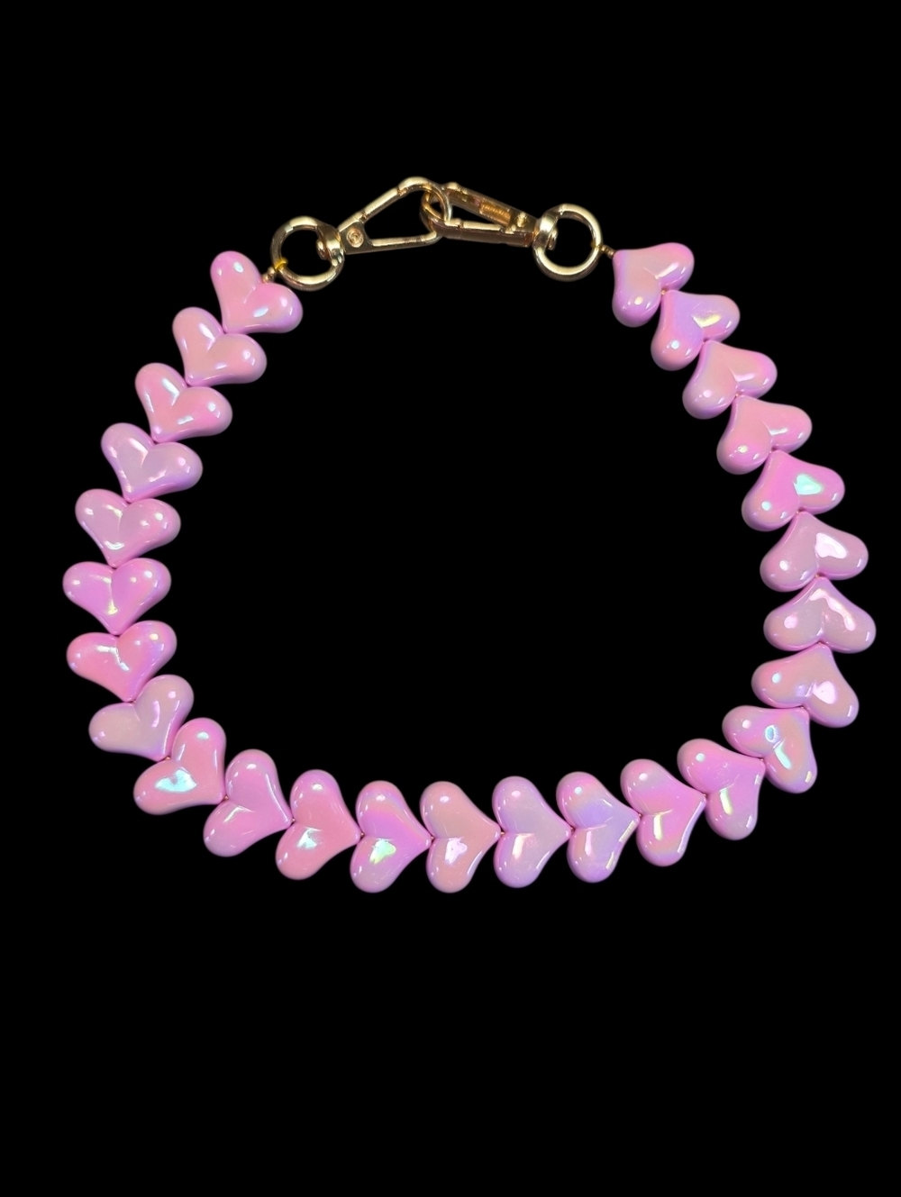 Light Pink Heart Bead Bag Chain
